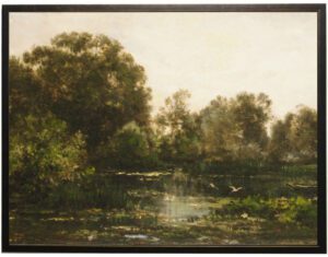 Vintage oil painting reproduction of a landscape