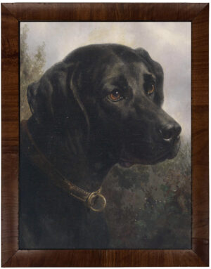 Vintage dog oil portrait reproduction