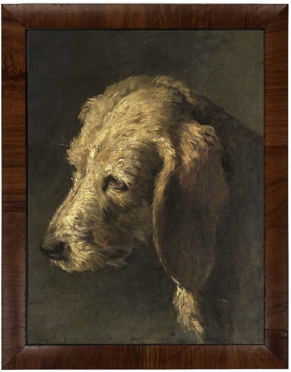Vintage dog oil portrait reproduction
