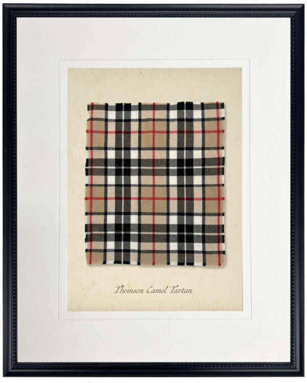 Thomson camel tartan plaid print matted with a cream mat with a v-groove
