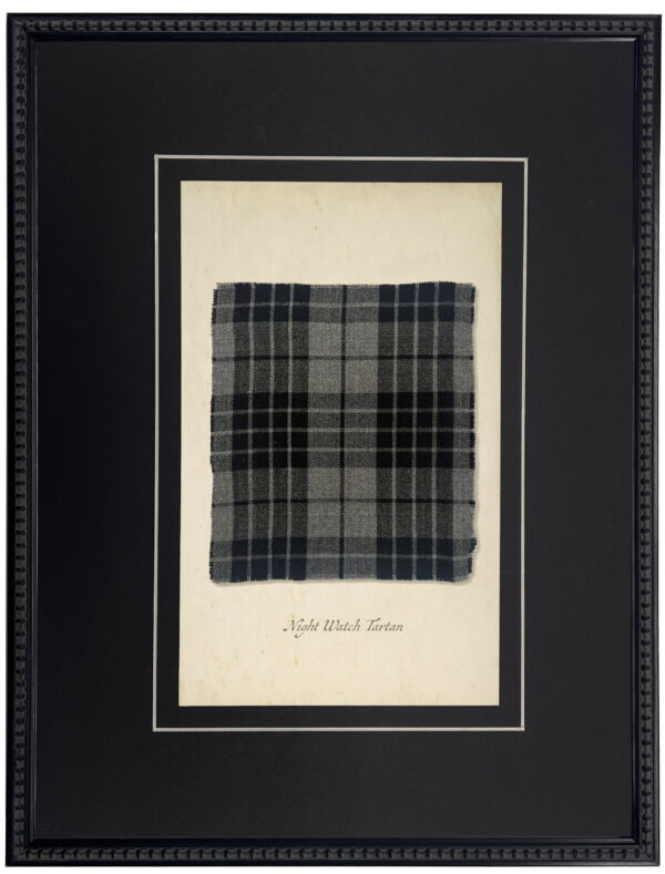 Night watch tartan print matted with a black mat with a v-groove