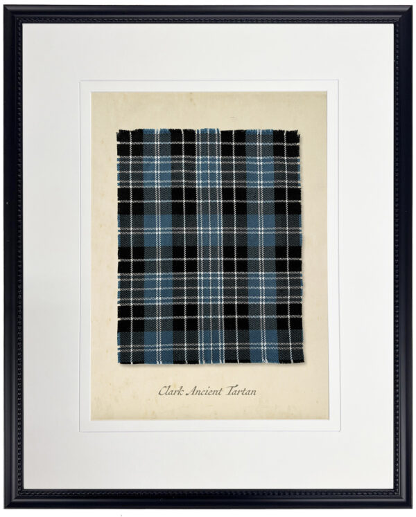 Clark tartan plaid print matted with a cream mat with a v-groove