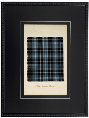 Clark tartan plaid print matted with a black mat with a v-groove