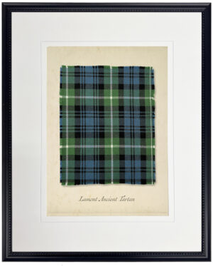 Lamont Ancient tartan plaid print matted with a cream mat with a v-groove