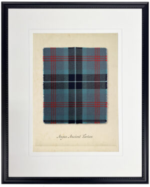 Angus Ancient tartan plaid print matted with a cream mat with a v-groove