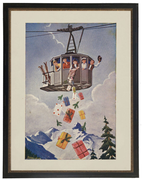 Vintage magazine cover of a ski lift