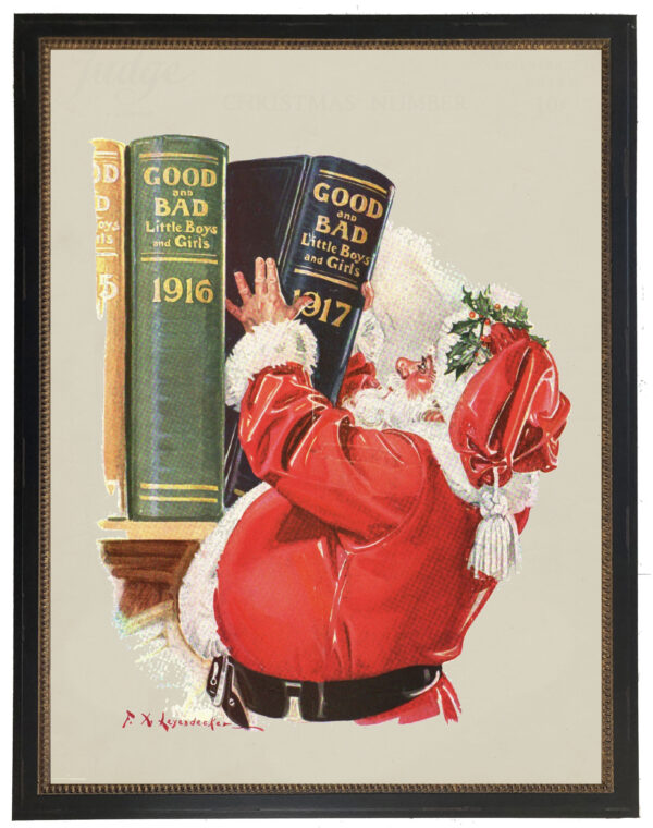 Vintage Santa and naughty and nice books