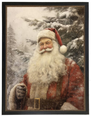Vintage oil reprodution of Santa