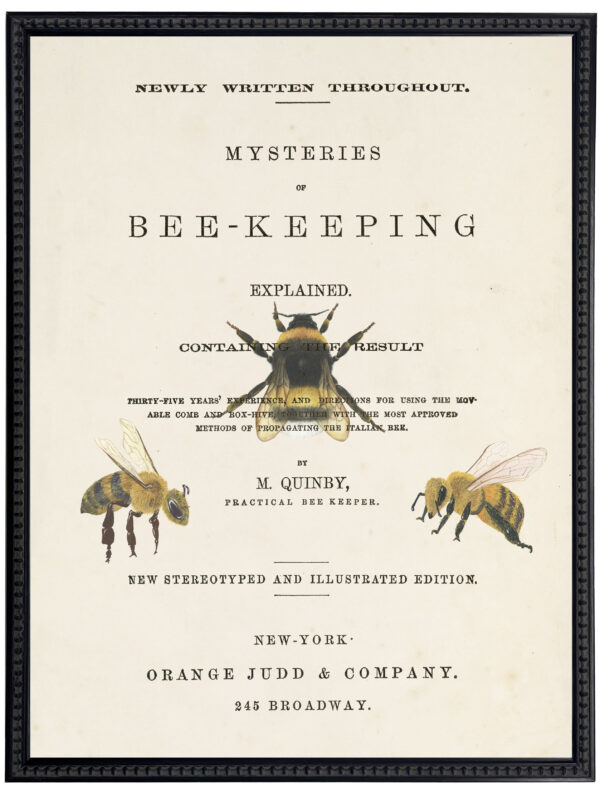 Vintage Beekeeping title page with bees
