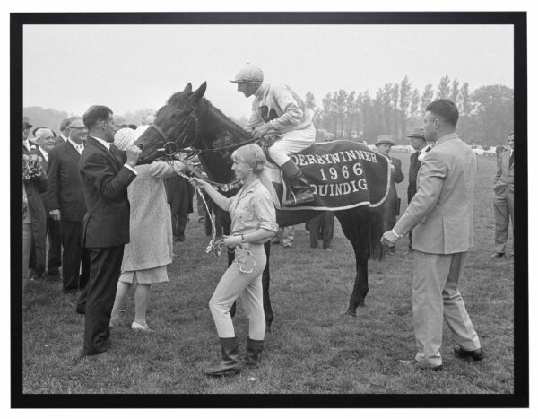 Vintage black and white photograph of a Derby winner