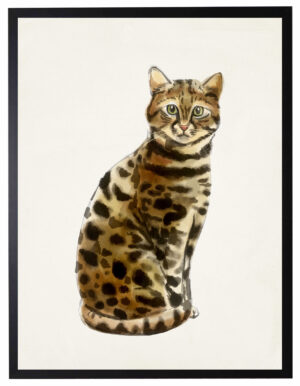 Watercolor Bengal cat