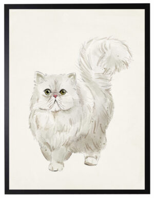 Watercolor Persian cat
