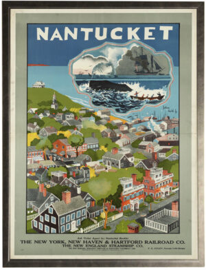 Vintage coastal travel poster