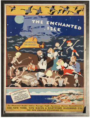 Vintage coastal travel poster