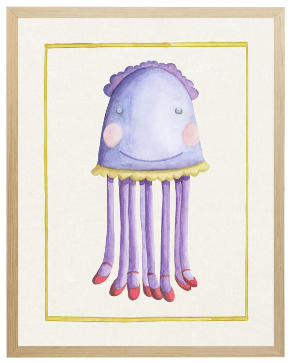 Watercolor jellyfish with ballet shoes
