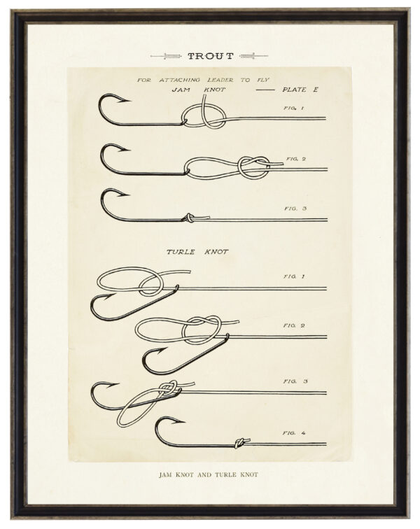 Trout fishing knots bookplate
