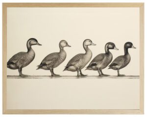 Vintage ducks in a row bookplate