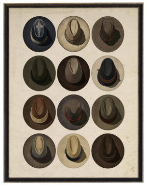 Vintage western cowboy hats poster reproduction