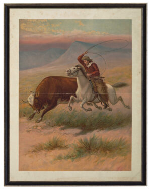 Vintage cowboy and lasso poster reproductions