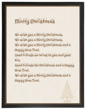 Merry Christmas lyrics on a distressed background
