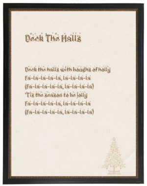 Deck the Halls lyrics on a distressed background