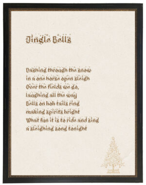 Jingle Bells lyrics on a distressed background