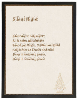 Silent Night lyrics on a distressed background