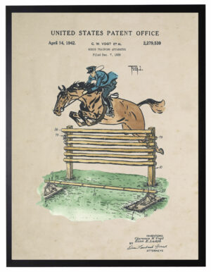 Watercolor horse jumping apparatus patent