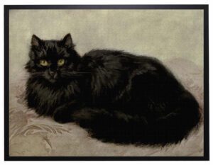 Vintage black cat oil reproduction