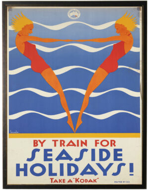 Vintage swimming ladies poster