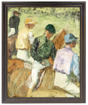 Vintage horse and jockey oil painting reproduction
