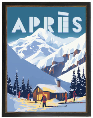 Vintage Abres ski poster