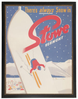 Vintage Stowe Vermont ski poster